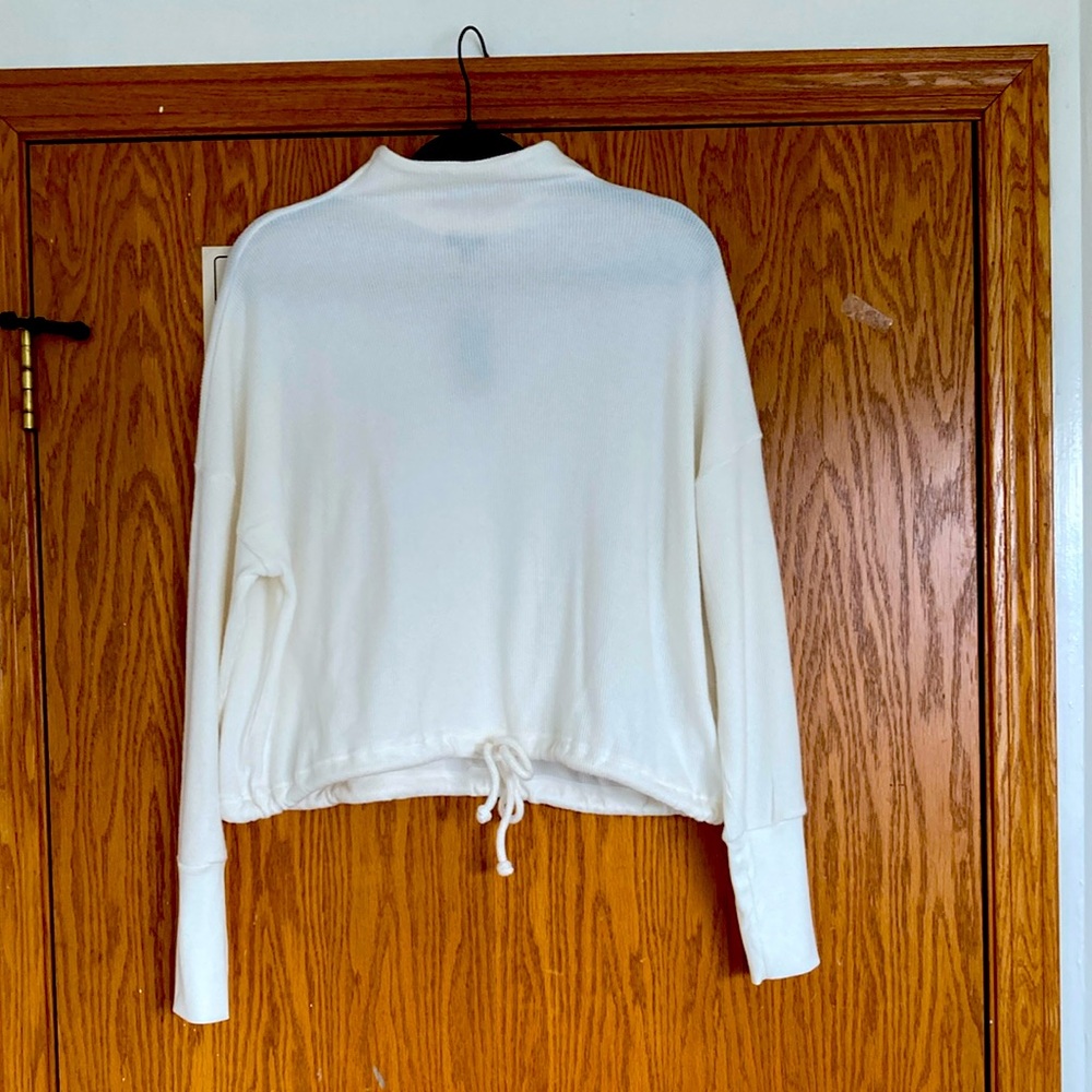 Women's White Drawstring Top